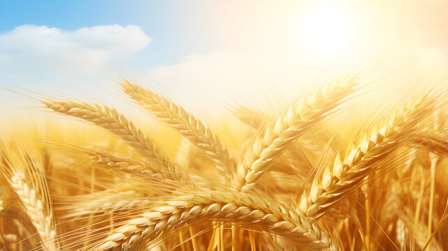 golden wheat field in summer,Nature Wheat Images: Fall Harvest Beauty,AI Generative 