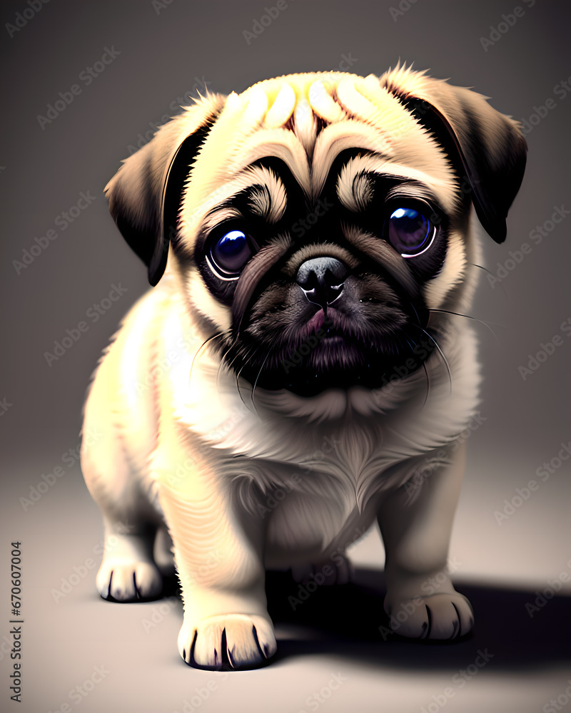 Sticker Pug Portrait