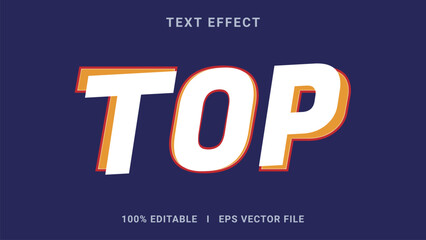 Vector top 3d text effect style