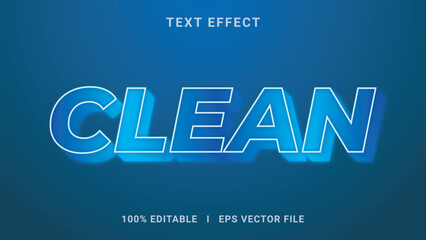 Vector clean 3d text effect style