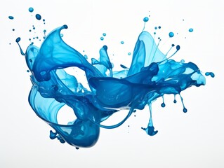 blue paint splash on white background