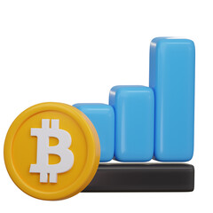 Bitcoin Growth 3D Illustration