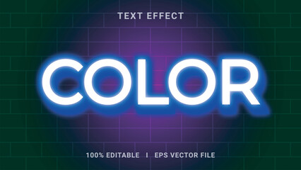 Vector color 3d text effect style