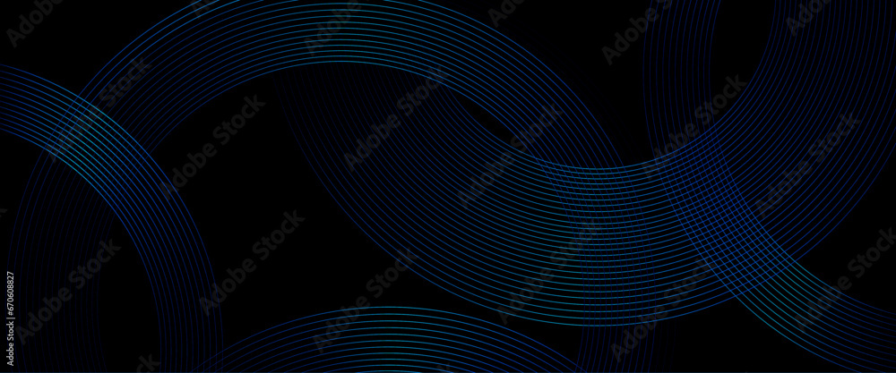 Poster abstract background trendy bright circle lines creative design, overlap layer on dark space with glo