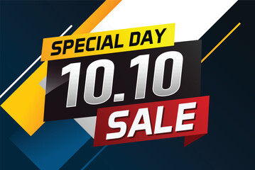 10.10 Special day sale word concept vector illustration with ribbon and 3d style for use landing page, template, ui, web, mobile app, poster, banner, flyer, background, gift card, coupon