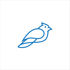 Bird monoline modern logo icon vector illustration 