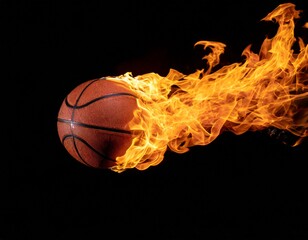 炎に包まれたバスケットボール