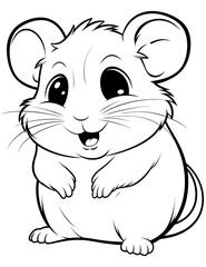 Vector illustration of kids hamster coloring book page 