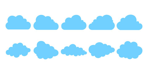 Blue Cloud Shape Set
