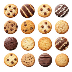 Collection of Cookies on transparent background