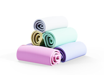 3d render of bathroom towel on white