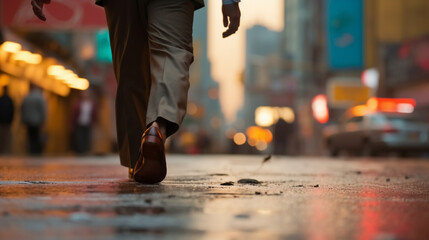 Fototapeta premium people walking in the street