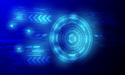 blue circles circuit networking high tech technology abstract background