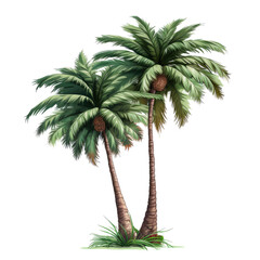 Palm trees on transparent background