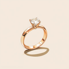 Minimal engagement ring illustration