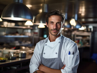 Fototapeta premium Male Chef in Restaurant Kitchen