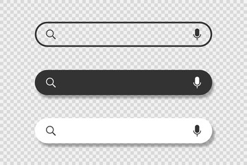 Search bar icons. Search bar for ui. Search here. Vector illustration - obrazy, fototapety, plakaty