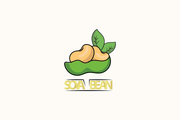 vector illustration of soybean logo