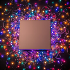 White box in the middle of RGB style lightbulbs 