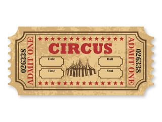 Vintage circus ticket - obrazy, fototapety, plakaty
