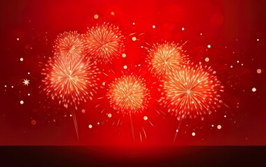 Happy Chinese New Year poster. Chinese red firework texture with copy space. AI Generative
