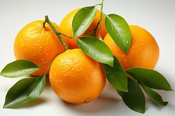 Zelfklevend Fotobehang orange branch on a white background close-up © Irina