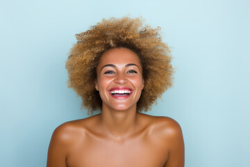 Generative ai portrait of beautiful black woman laughing
