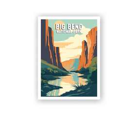 Big Bend National Parks Illustration Art.