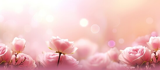 A background of natural bokeh illuminated in a rose colored light