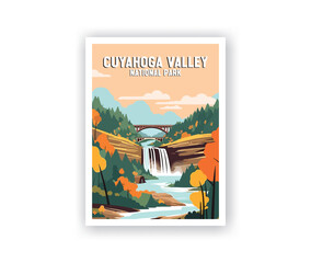 Cuyahoga Valley National Parks Illustration Art.