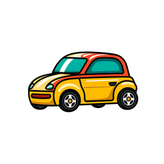 Cartoon car icon on white background