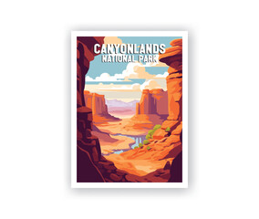 Canyonlands National Parks Illustration Art.