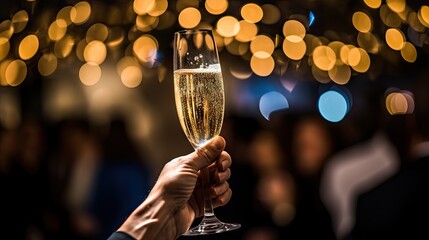 Bubbles of Celebration: Champagne in Weddings, Birthdays, and Christmas - obrazy, fototapety, plakaty