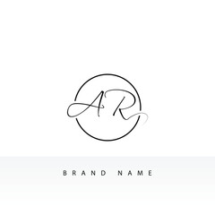 Initial letter ra or ar logo vector design template