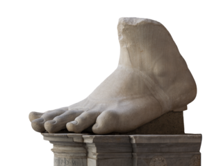 big Foot of emperor Constantine, Capitoline Rome, Italy, PNG