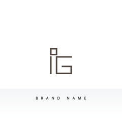 GI logo or IG Logo. luxury Logotype design for company.