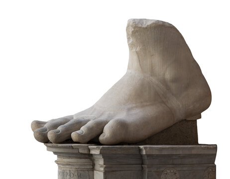 big Foot of emperor Constantine, Capitoline Rome, Italy, PNG