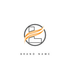 Letter L creative green colour natural leafy floral logo