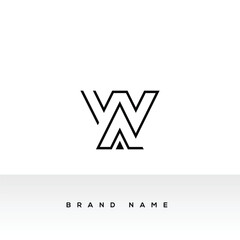Letter WA simple logo design vector