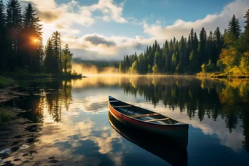Foto op Canvas canoe on lake © Nature creative