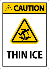 Water Safety Sign Danger - Thin Ice