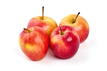 Red apples, isolated on white background.