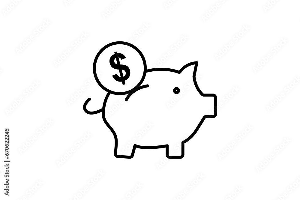 Aufkleber saving icon. icon related to investments and financial concepts. line icon style. simple vector desi