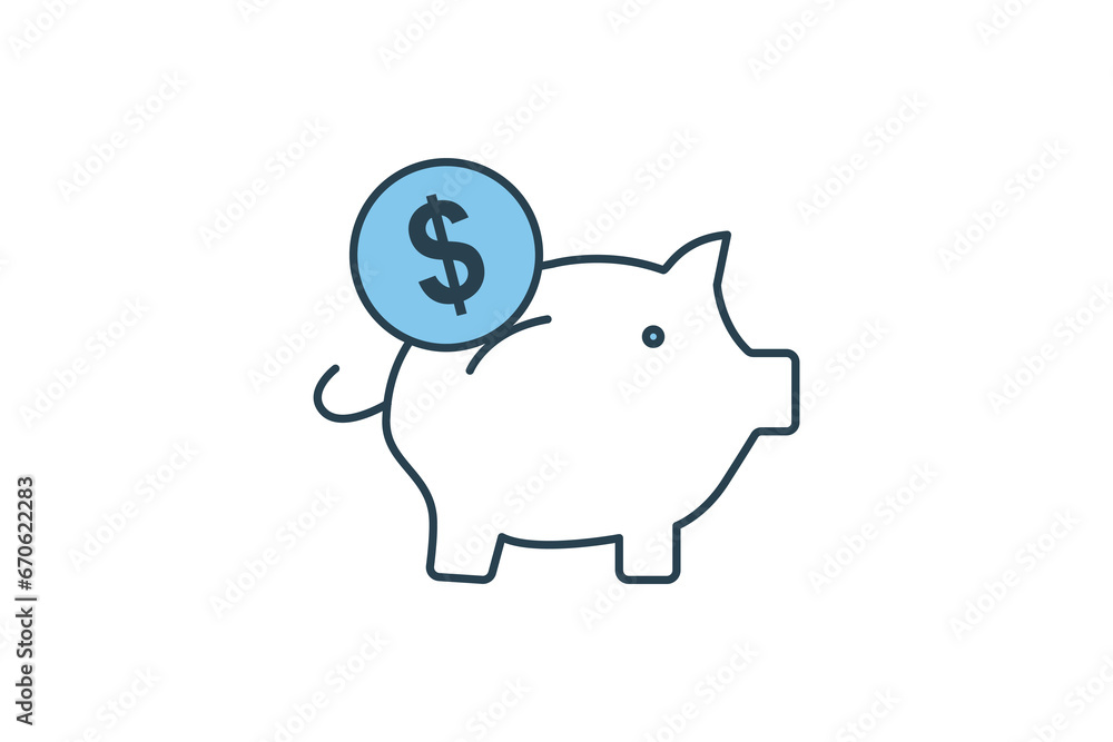 Poster saving icon. icon related to investments and financial concepts. flat line icon style. simple vector