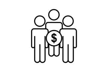 mutual fund icon. icon related to investments and financial concepts. Line icon style. Simple vector design editable