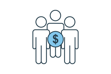 mutual fund icon. icon related to investments and financial concepts. Flat line icon style. Simple vector design editable