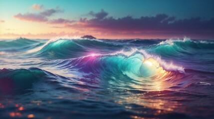 Fototapeta premium Rainbow waves