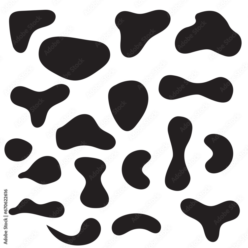 Poster blob shapes vector set. blob shape vector illustration set organic abstract. elements monochrome col