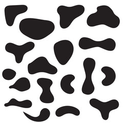 Blob shapes vector set. blob shape vector illustration set Organic abstract. Elements monochrome collection. Inkblot simple silhouette. 