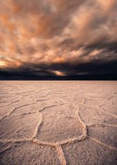 Badwater Basin in Death Valley on Cloudy Day